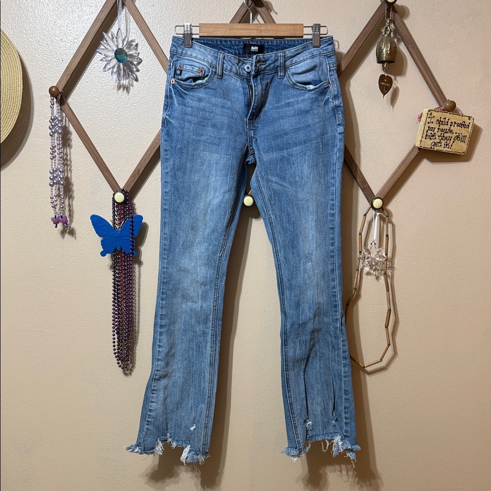 Stylish Blue Straight Leg Jeans
